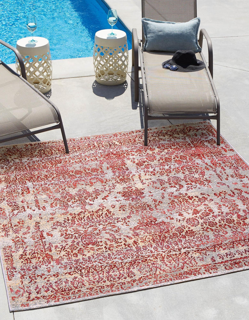 Garden Terrace Escape Collection Area Rug - Avenue Square Light Blue lifestyle 18