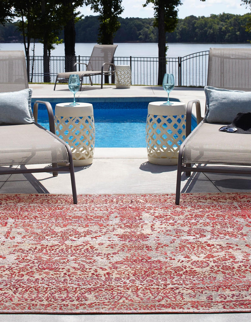 Garden Terrace Escape Collection Area Rug - Avenue Square Light Blue lifestyle 21