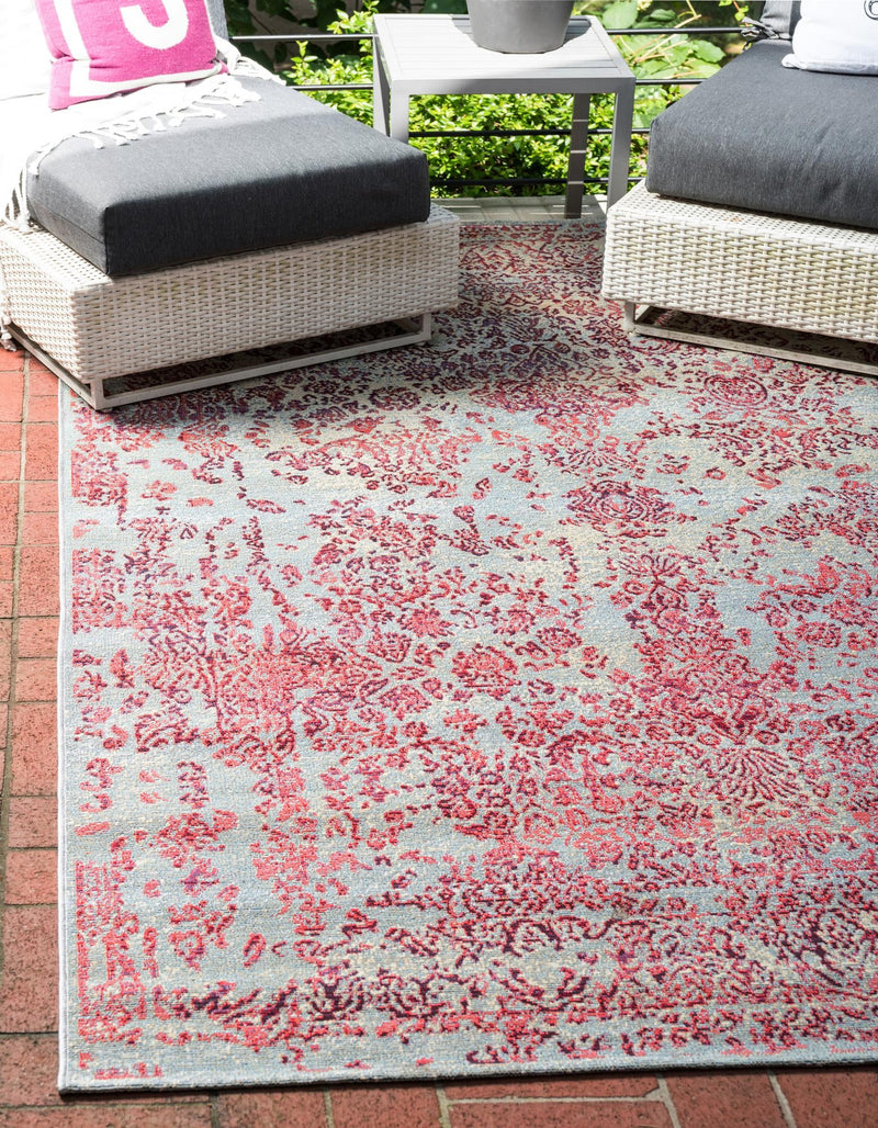 Garden Terrace Escape Collection Area Rug - Avenue Rectangle Light Blue lifestyle 2