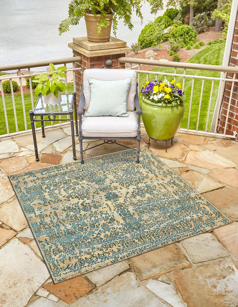 Garden Terrace Escape Collection Area Rug - Avenue Square Beige lifestyle 31