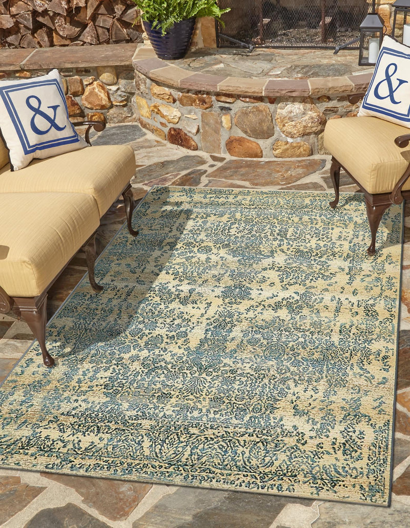 Garden Terrace Escape Collection Area Rug - Avenue Rectangle Beige lifestyle 3