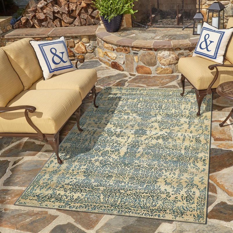 Garden Terrace Escape Collection Area Rug - Avenue Rectangle Beige lifestyle 22