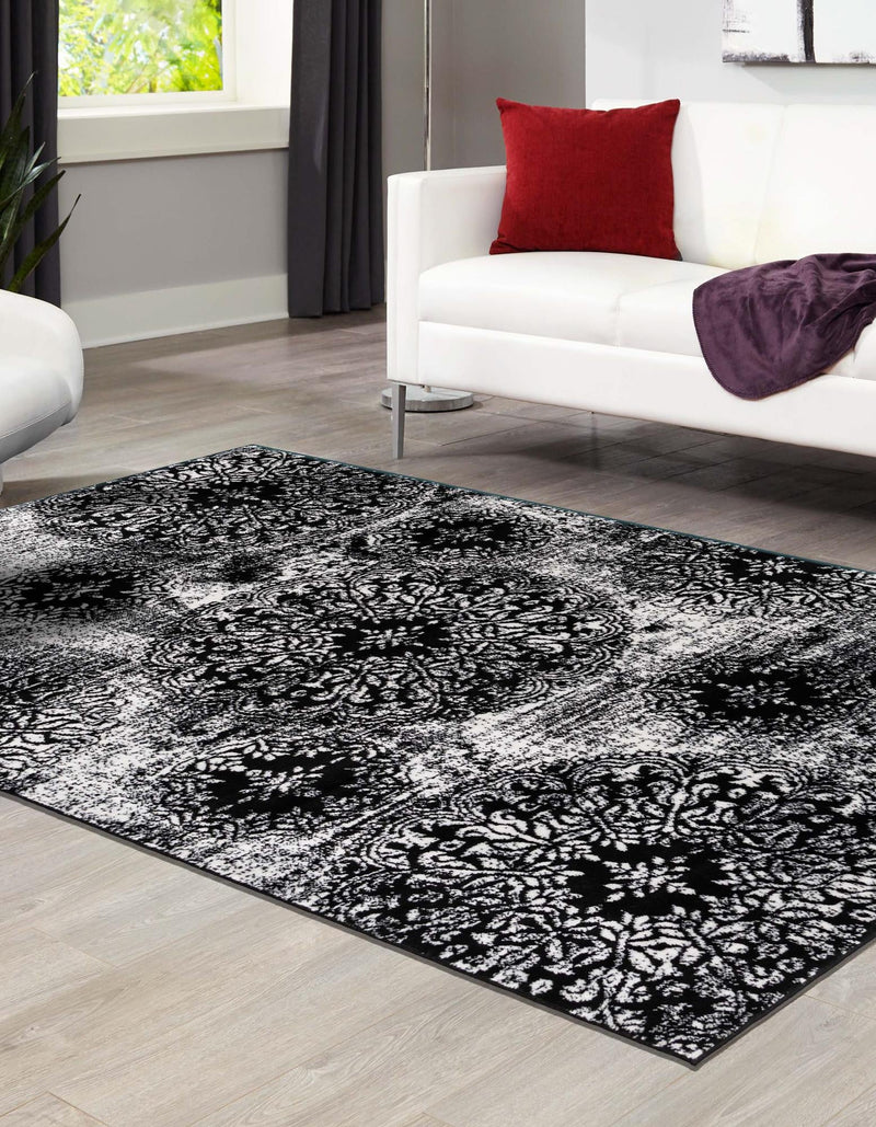 Riviera Elegance Collection Area Rug - Monaco (Black) Rectangle Black lifestyle 5
