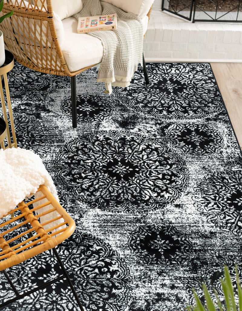 Riviera Elegance Collection Area Rug - Monaco (Black) Rectangle Black lifestyle 19
