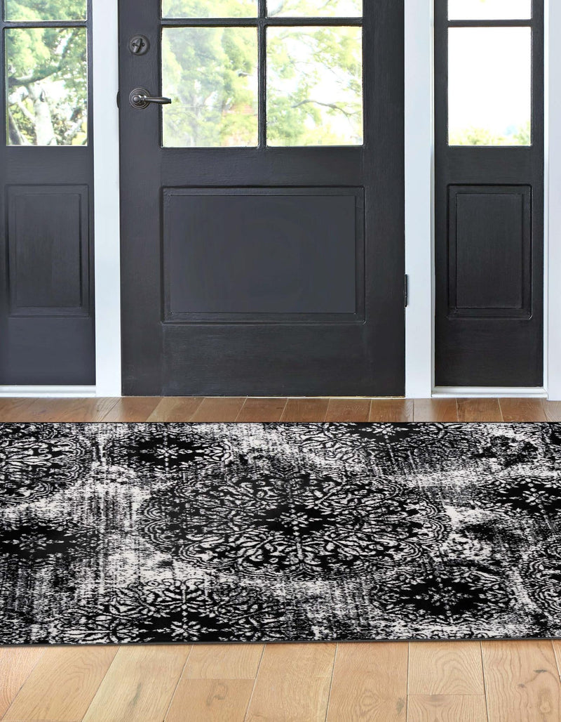 Riviera Elegance Collection Area Rug - Monaco (Black) Rectangle Black lifestyle 32