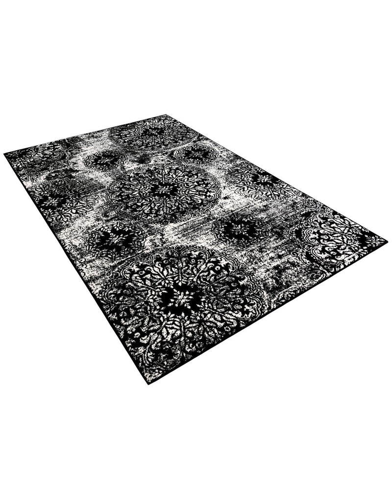 Riviera Elegance Collection Area Rug - Monaco (Black) Rectangle Black lifestyle 6