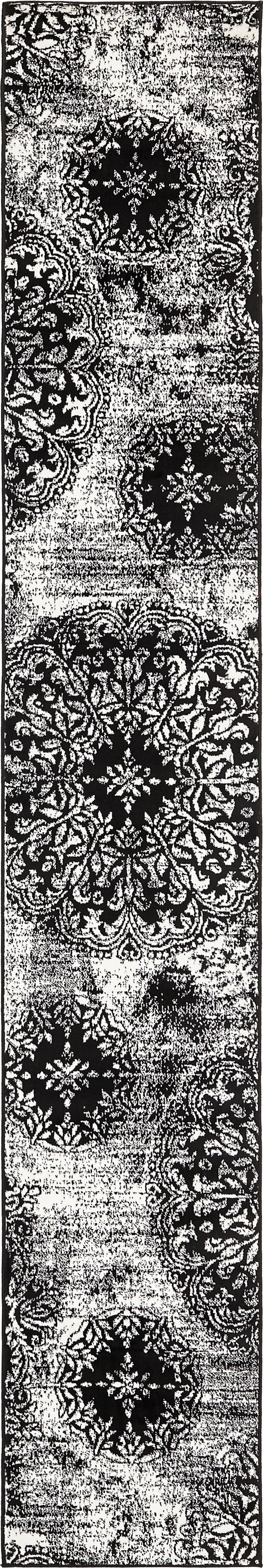 Riviera Elegance Collection Area Rug - Monaco (Black) Runner Black Main