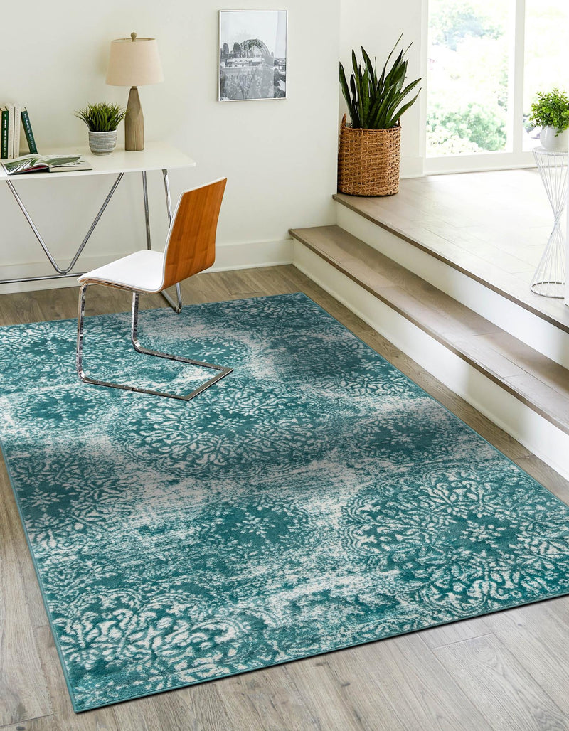 Riviera Elegance Collection Area Rug - Monaco (Turquoise) Rectangle Turquoise lifestyle 0