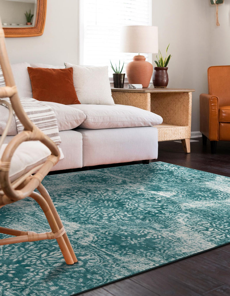 Riviera Elegance Collection Area Rug - Monaco (Turquoise) Rectangle Turquoise lifestyle 3