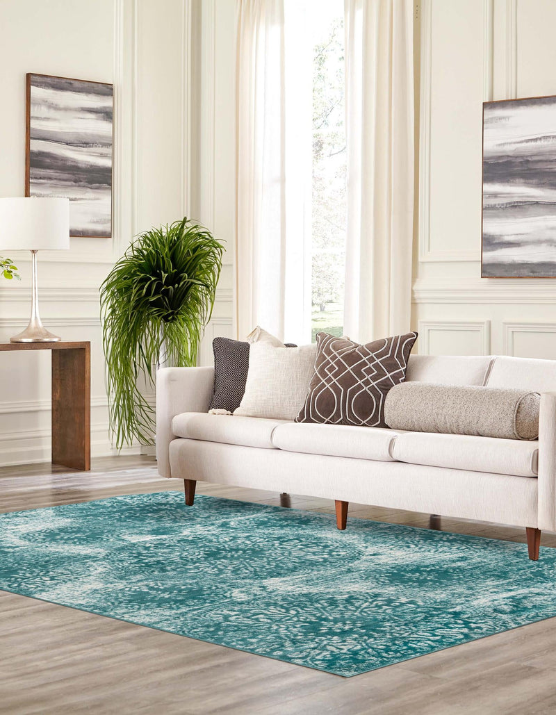 Riviera Elegance Collection Area Rug - Monaco (Turquoise) Rectangle Turquoise lifestyle 9