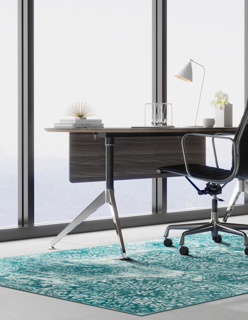 Riviera Elegance Collection Area Rug - Monaco (Turquoise) Rectangle Turquoise lifestyle 11