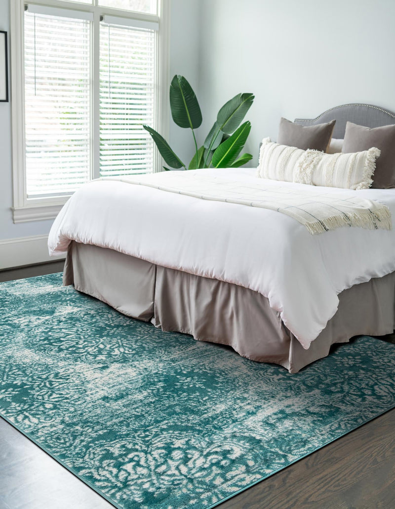 Riviera Elegance Collection Area Rug - Monaco (Turquoise) Rectangle Turquoise lifestyle 13