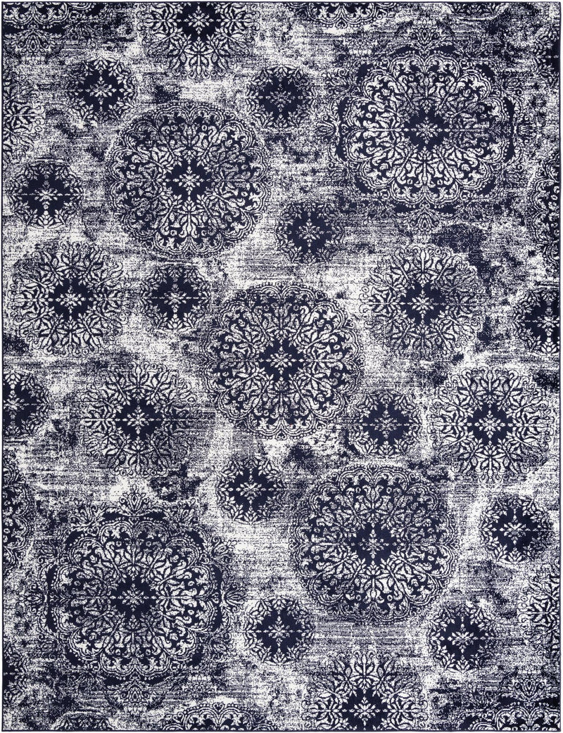 Riviera Elegance Collection Area Rug - Monaco (Navy Blue) Rectangle Navy Blue Main