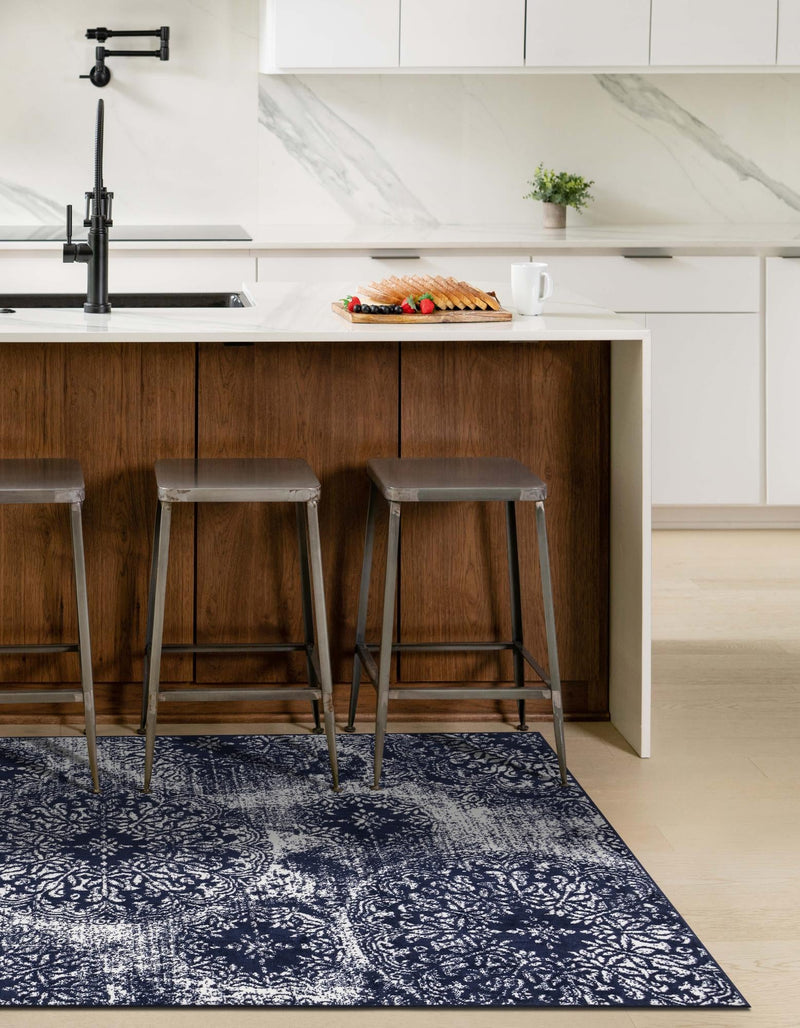 Riviera Elegance Collection Area Rug - Monaco (Navy Blue) Rectangle Navy Blue lifestyle 3
