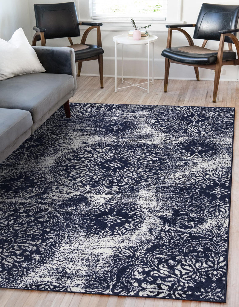 Riviera Elegance Collection Area Rug - Monaco (Navy Blue) Rectangle Navy Blue lifestyle 7
