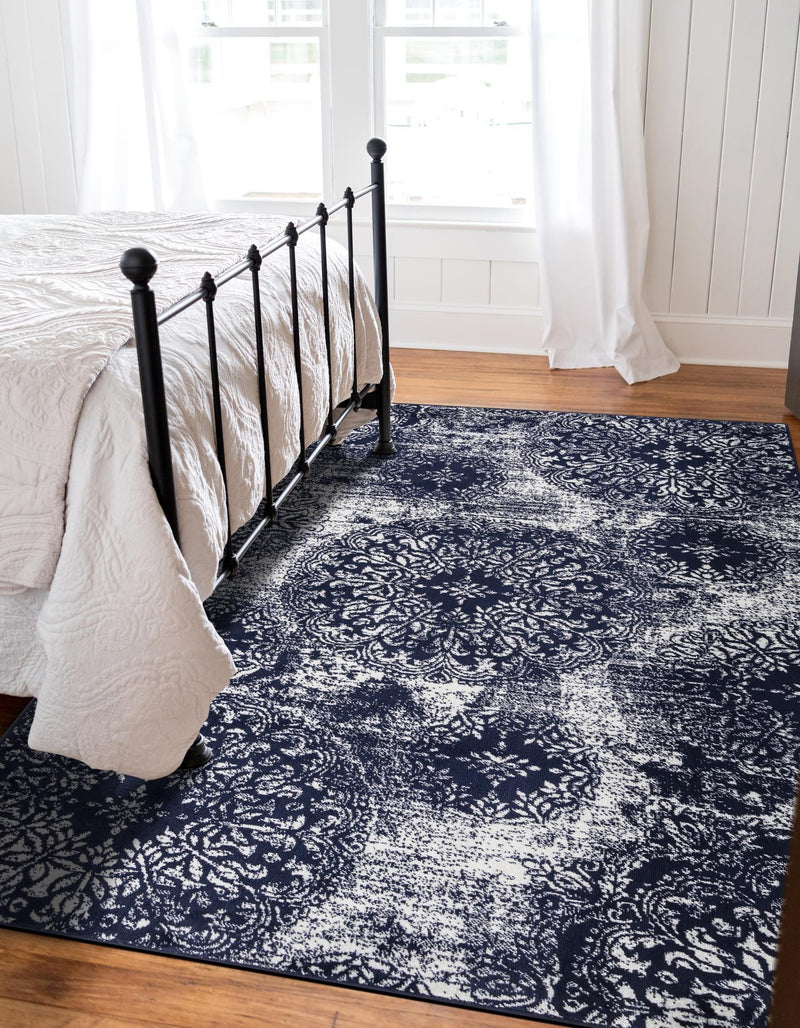 Riviera Elegance Collection Area Rug - Monaco (Navy Blue) Rectangle Navy Blue lifestyle 9