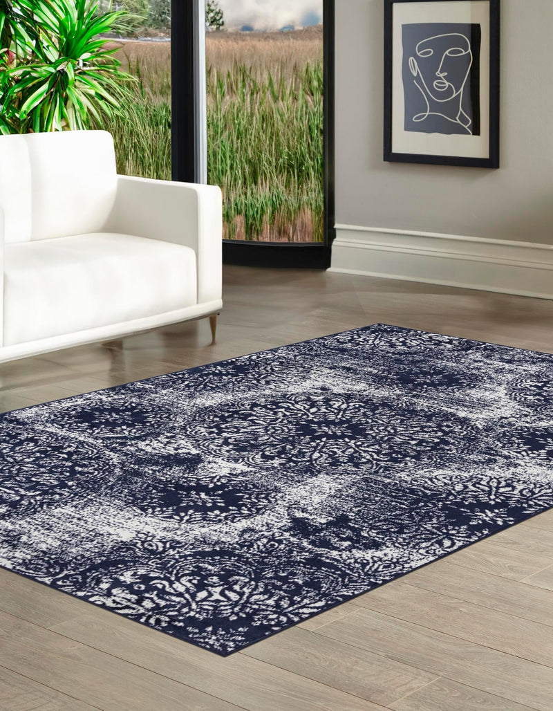 Riviera Elegance Collection Area Rug - Monaco (Navy Blue) Rectangle Navy Blue lifestyle 17