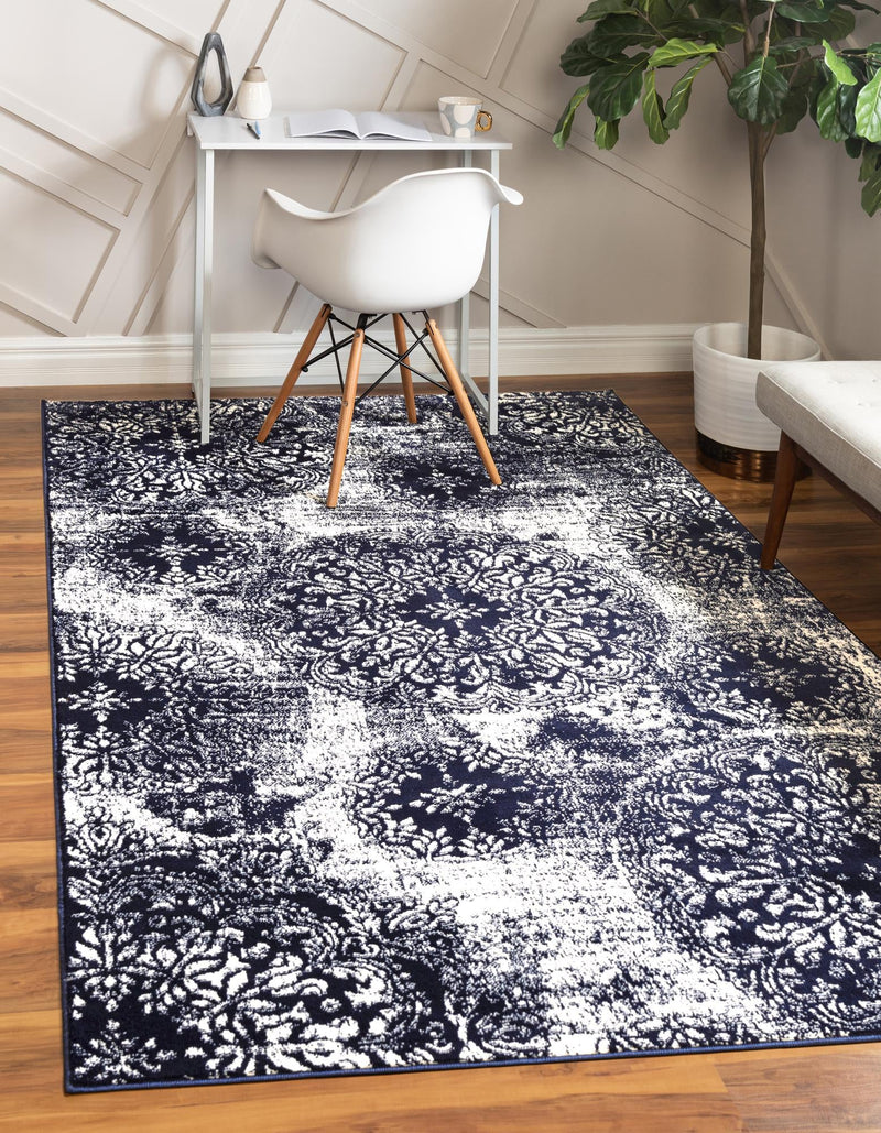 Riviera Elegance Collection Area Rug - Monaco (Navy Blue) Rectangle Navy Blue lifestyle 5