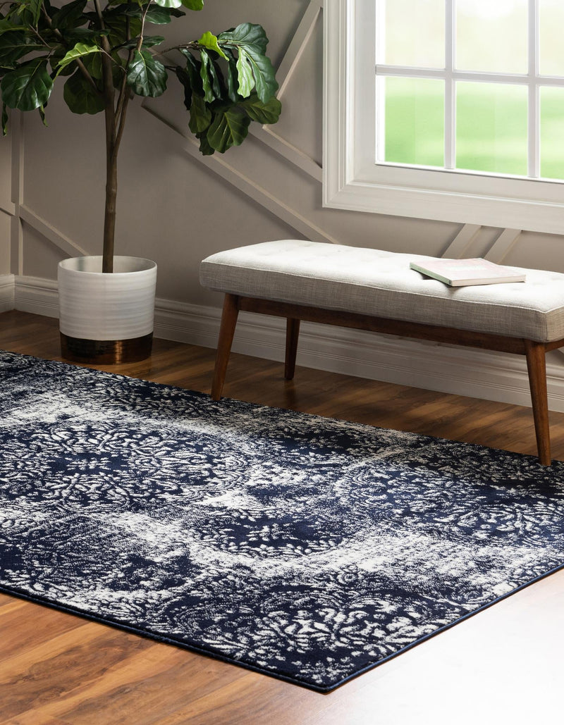 Riviera Elegance Collection Area Rug - Monaco (Navy Blue) Rectangle Navy Blue lifestyle 6