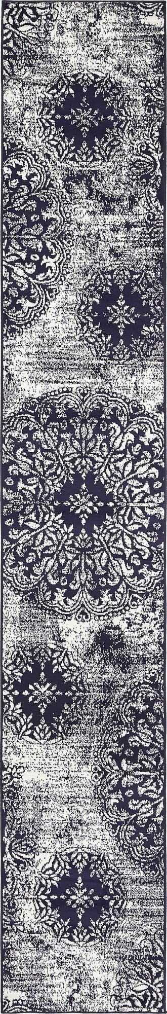 Riviera Elegance Collection Area Rug - Monaco (Navy Blue) Runner Navy Blue Main