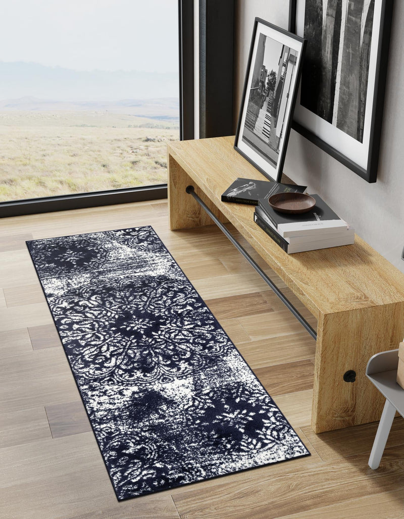 Riviera Elegance Collection Area Rug - Monaco (Navy Blue) Runner Navy Blue lifestyle 0