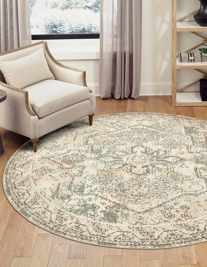 Gobi Sands Collection Area Rug - Turpan Round Multi lifestyle 15