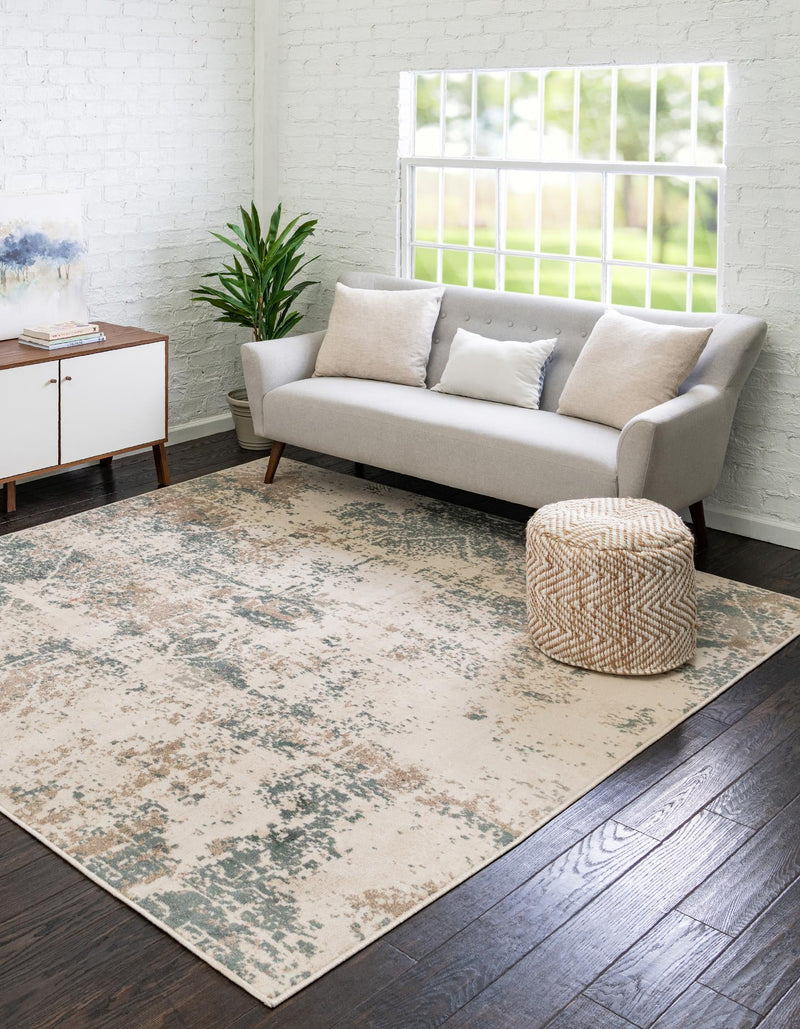 Gobi Sands Collection Area Rug - Shapotou Square Beige lifestyle 21