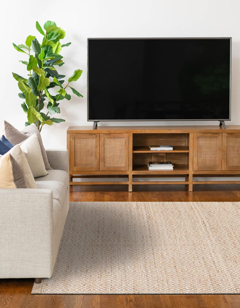 Woven Seaside Jute Collection Area Rug - Marina Rectangle Natural lifestyle 8