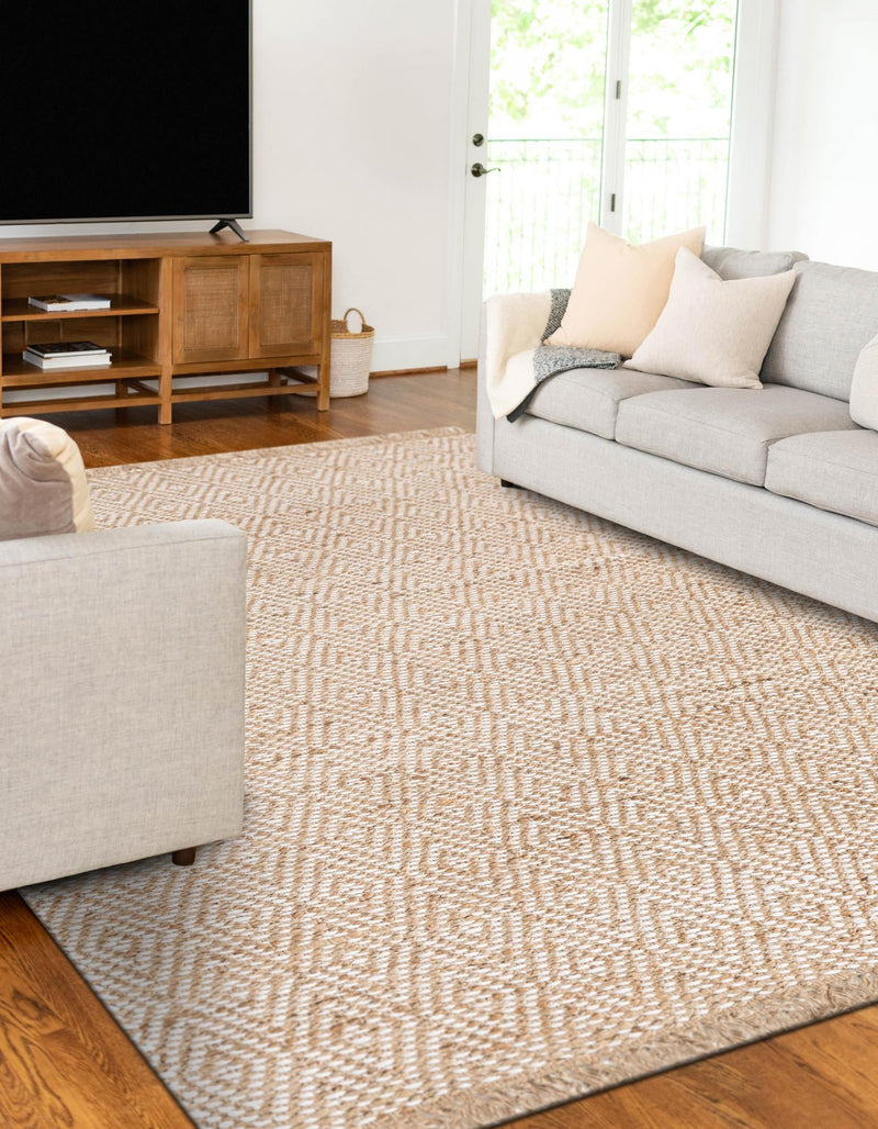 Woven Seaside Jute Collection Area Rug - Marina Rectangle Natural lifestyle 10