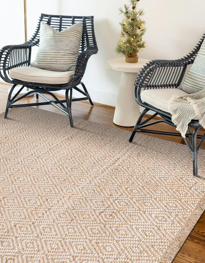 Woven Seaside Jute Collection Area Rug - Marina Rectangle Natural lifestyle 12