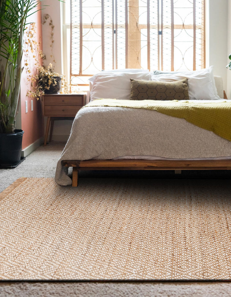 Woven Seaside Jute Collection Area Rug - Marina Rectangle Natural lifestyle 18