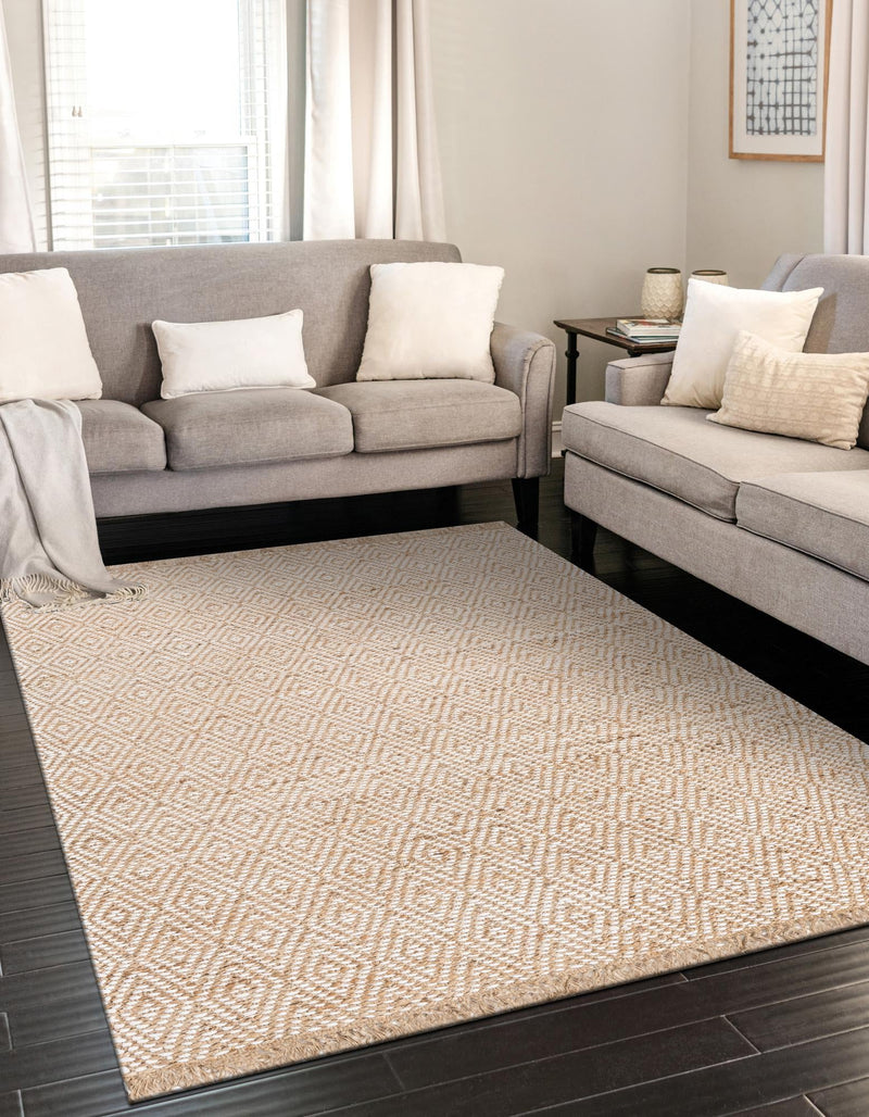 Woven Seaside Jute Collection Area Rug - Marina Rectangle Natural lifestyle 20
