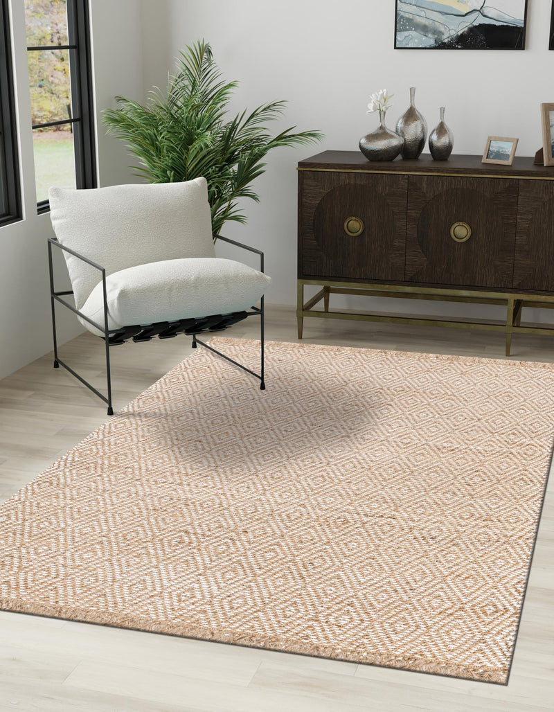 Woven Seaside Jute Collection Area Rug - Marina Rectangle Natural lifestyle 22