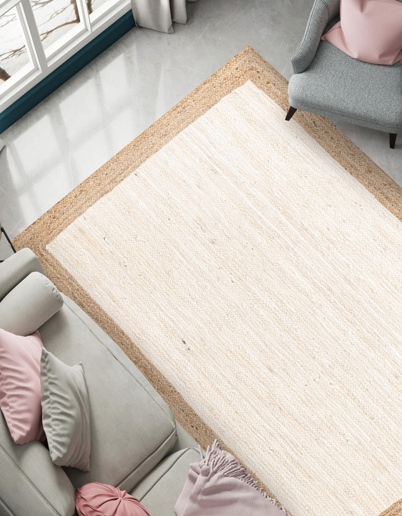 Woven Seaside Jute Collection Area Rug - Nantucket Rectangle White lifestyle 54