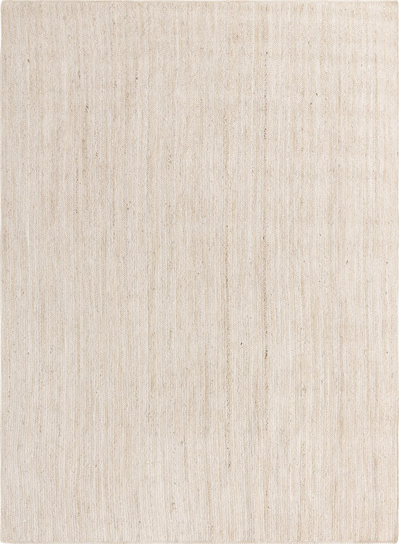 Woven Seaside Jute Collection Area Rug - Savannah (White) Rectangle White Main