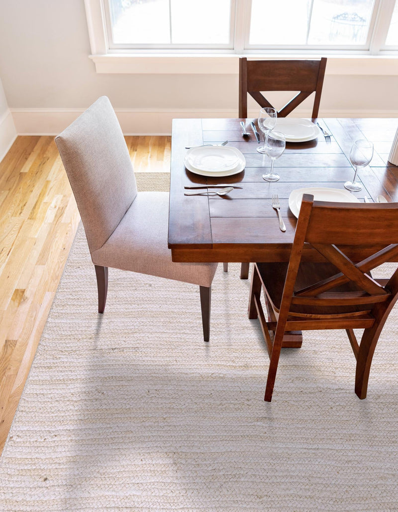 Woven Seaside Jute Collection Area Rug - Savannah (White) Rectangle White lifestyle 4