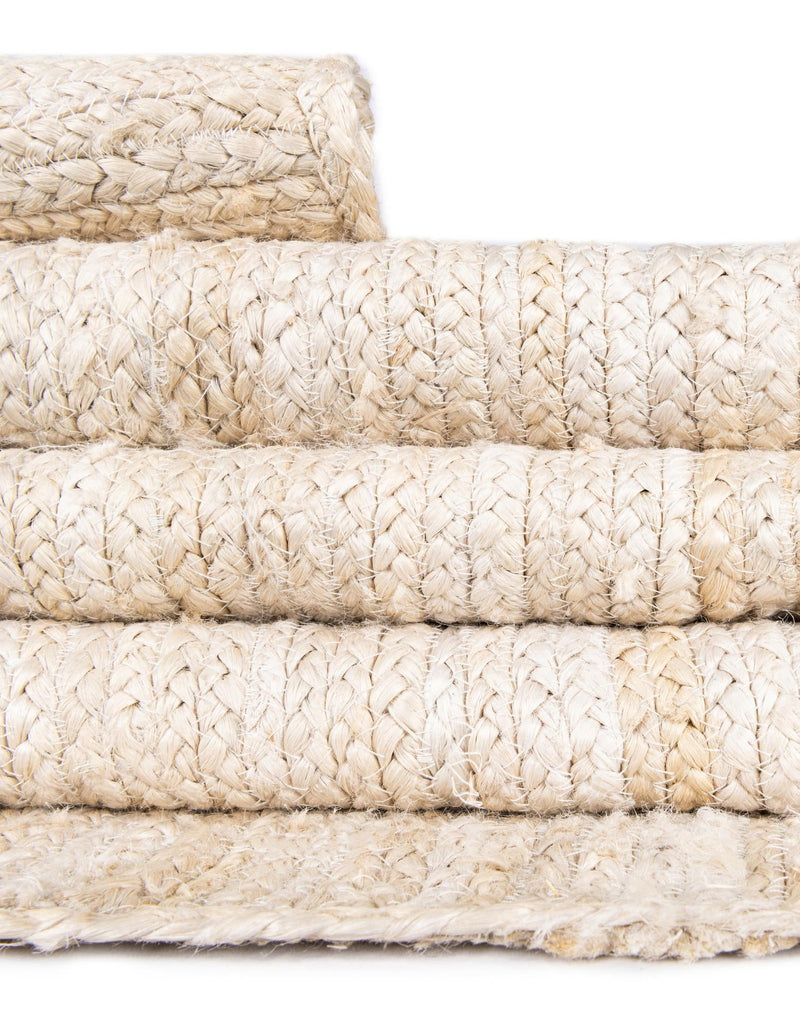 Woven Seaside Jute Collection Area Rug - Savannah (White) Rectangle White lifestyle 21