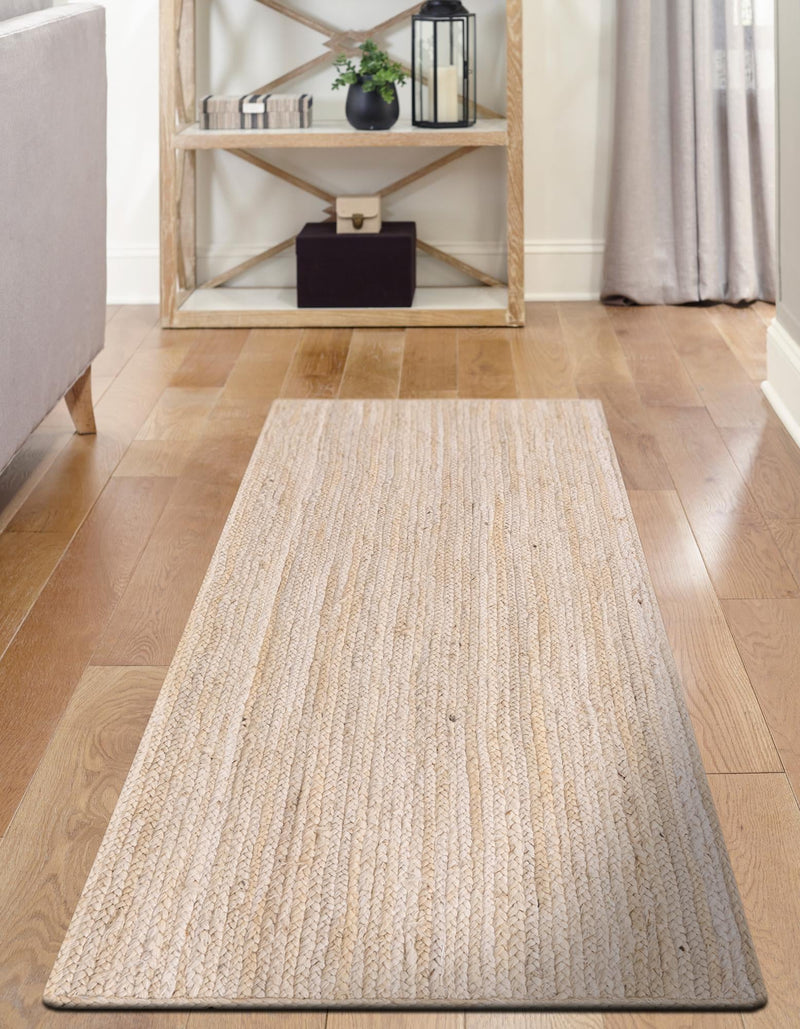 Woven Seaside Jute Collection Area Rug - Savannah (White) Runner White lifestyle 53