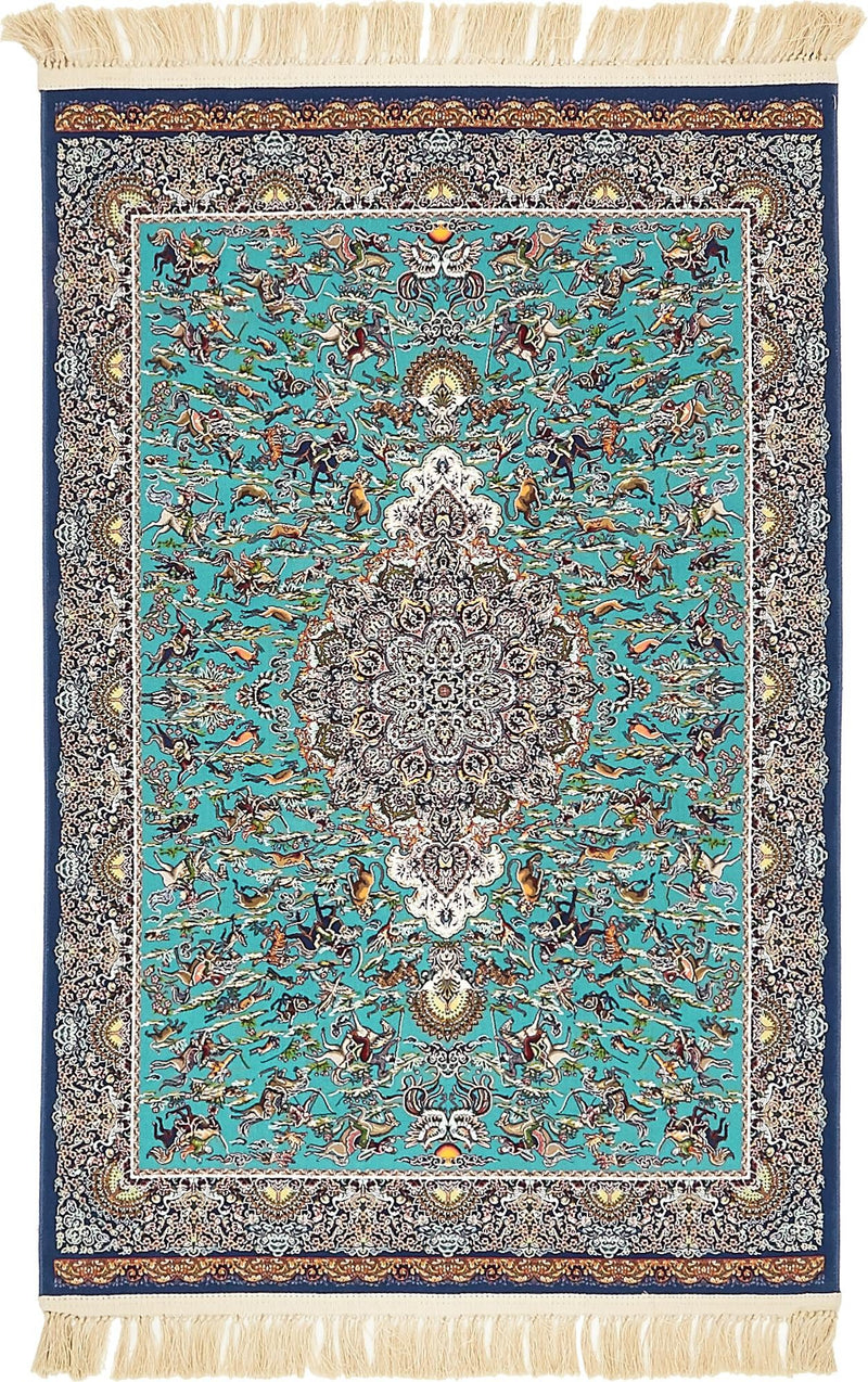 Imperial Manor Collection Area Rug - Potsdam Rectangle Turquoise lifestyle 2