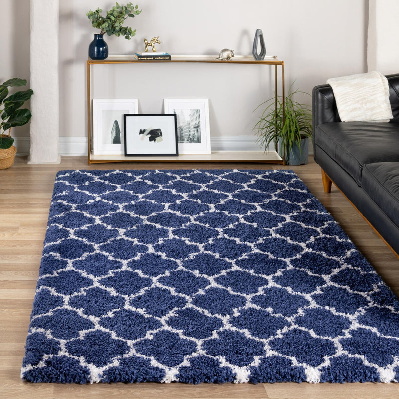 Casablanca Comfort Collection Area Rug - Atlas Rectangle Navy Blue lifestyle 52