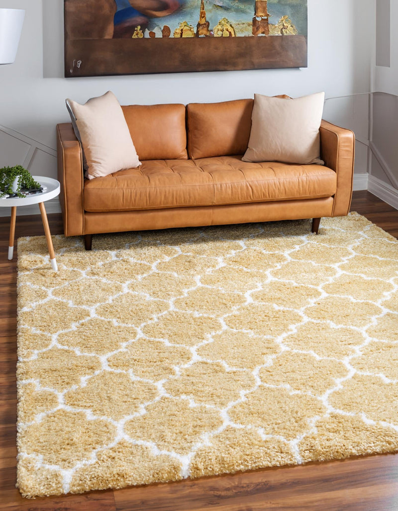 Casablanca Comfort Collection Area Rug - Atlas Square Yellow lifestyle 78