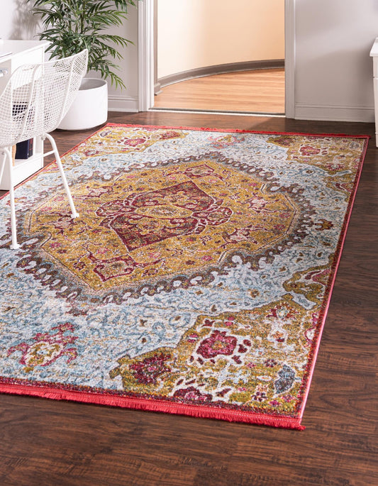 Caribbean Breeze Collection Area Rug - Zemi Rectangle Gold lifestyle 2