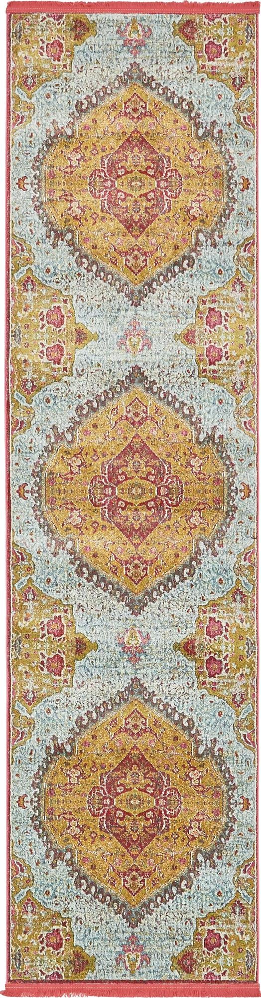 Caribbean Breeze Collection Area Rug - Zemi Runner Gold lifestyle 12