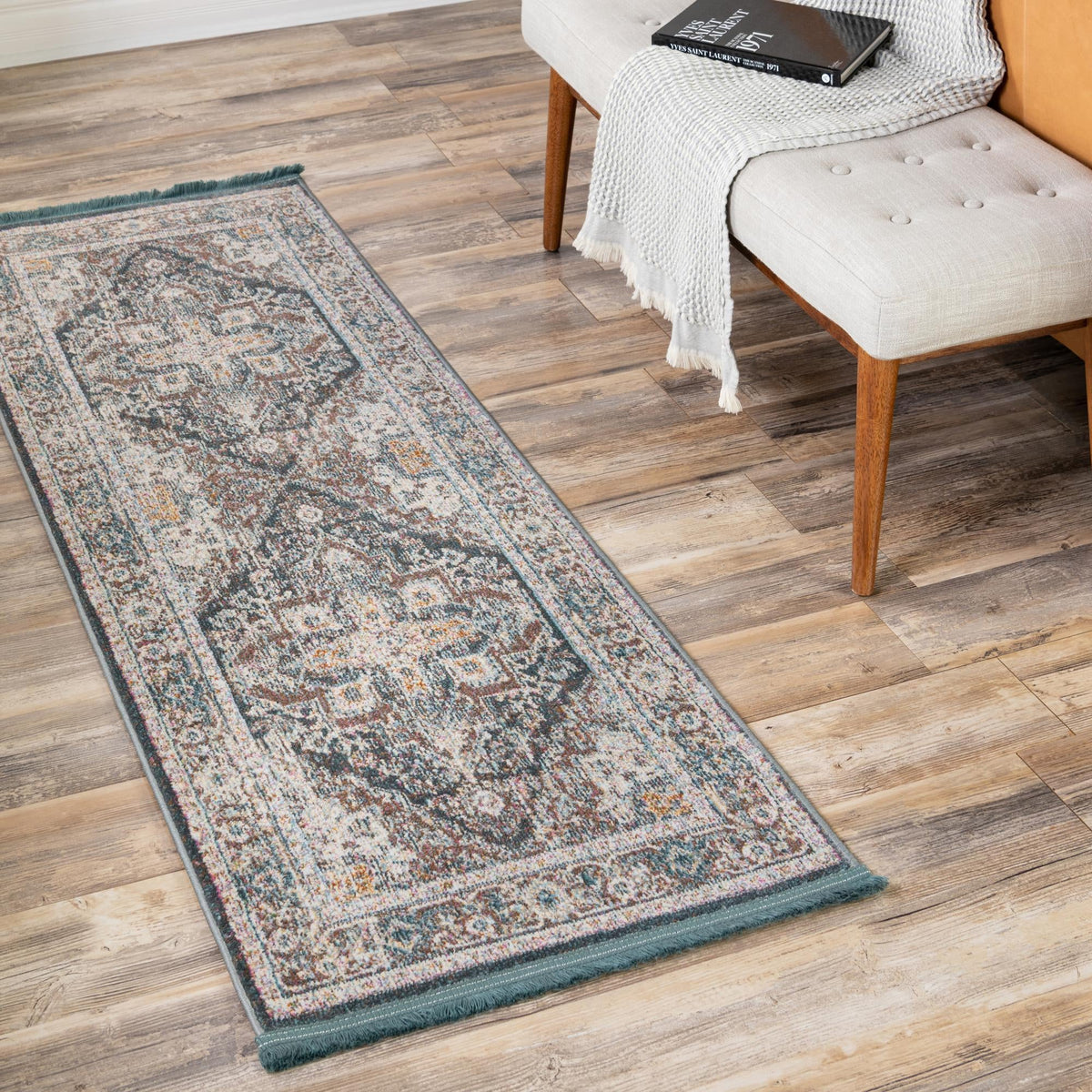 Caribbean Breeze Collection Area Rug - Andros Runner Gray lifestyle 85