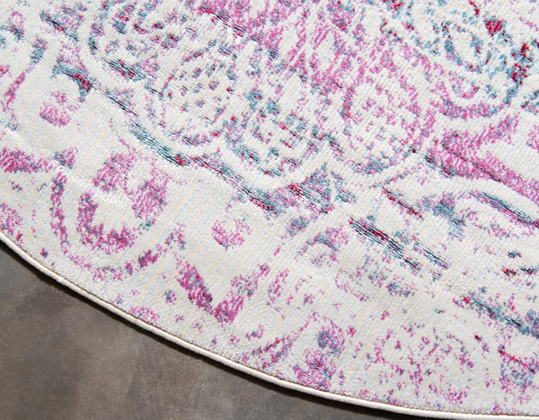 Caribbean Breeze Collection Area Rug - Bimini Round Pink lifestyle 20