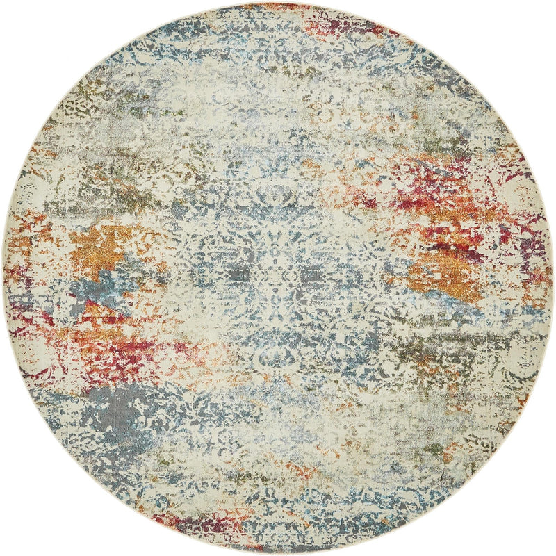 Caribbean Breeze Collection Area Rug - Isla Round Cream lifestyle 16