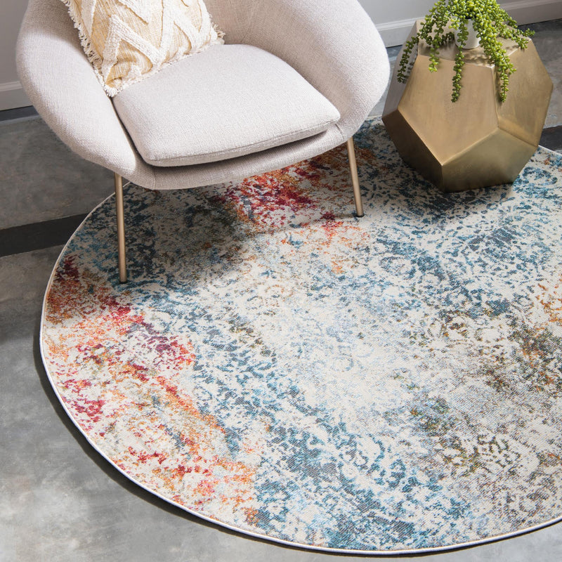 Caribbean Breeze Collection Area Rug - Isla Round Cream lifestyle 92