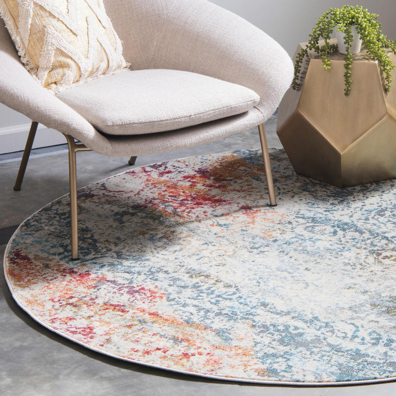 Caribbean Breeze Collection Area Rug - Isla Round Cream lifestyle 96