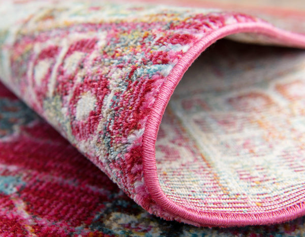 Caribbean Breeze Collection Area Rug - Hibiscus Runner Pink lifestyle 22