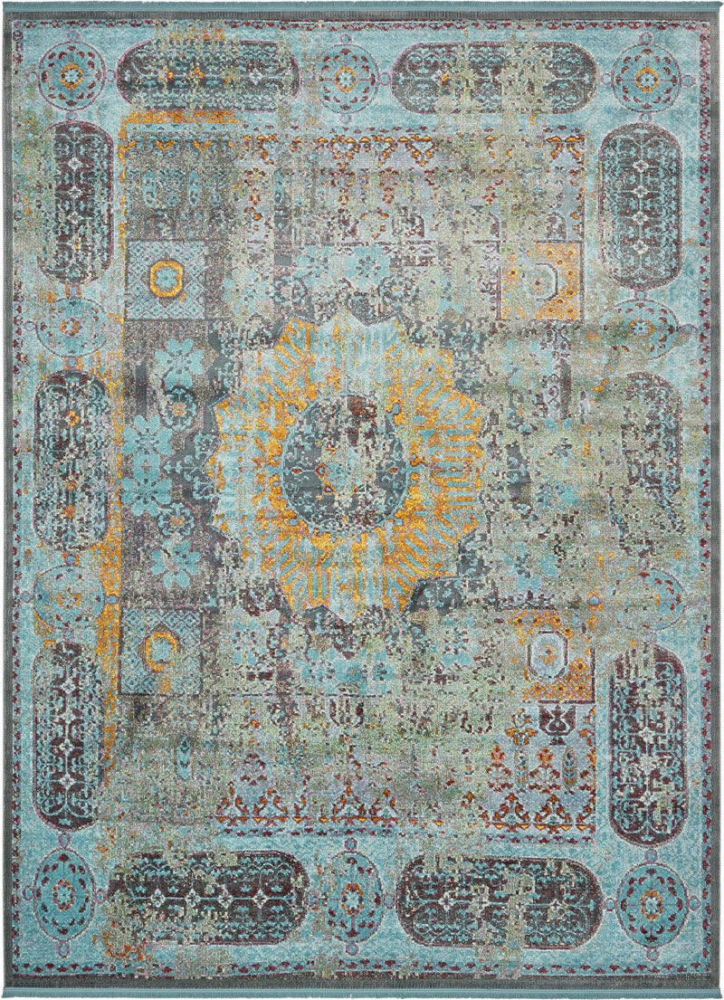 Caribbean Breeze Collection Area Rug - Iguana Rectangle Blue Main